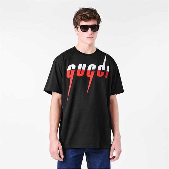 Gucci Blade Logo-Print Cotton-Jersey T-Shirt - L - Picture 3 of 6